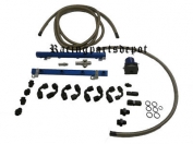 Fuel Rail Fits 96-98 1/2 Ford Mustang GT 4.6L SOHC W/ Braided Hose (Blue, Chrome, Red) 