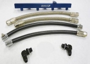 Fuel Rail For 94 to 97 Mazda Miata 1.8L Only, 2 Rubber Hoses, 2 Braided Hoses, Accessories (Blue, Purple, Red, Silver) 