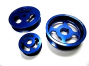 Underdrive Crank & Power Pulley Fits 02-06 Acura RSX Type-S, 04-08 TSX, 03-07 Accord K24A  (Blue, Red, Silver) 