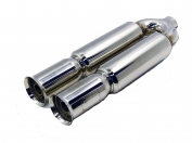 Universal Dual Bazooka Muffler, Flare Tips 2.5
